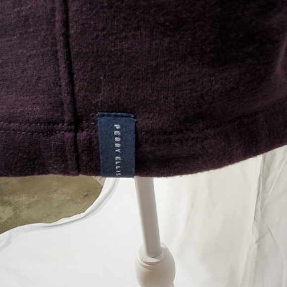 Perry Ellis Men's Quarter Zip Cotton Blend Sweater - Picture 8 of 9